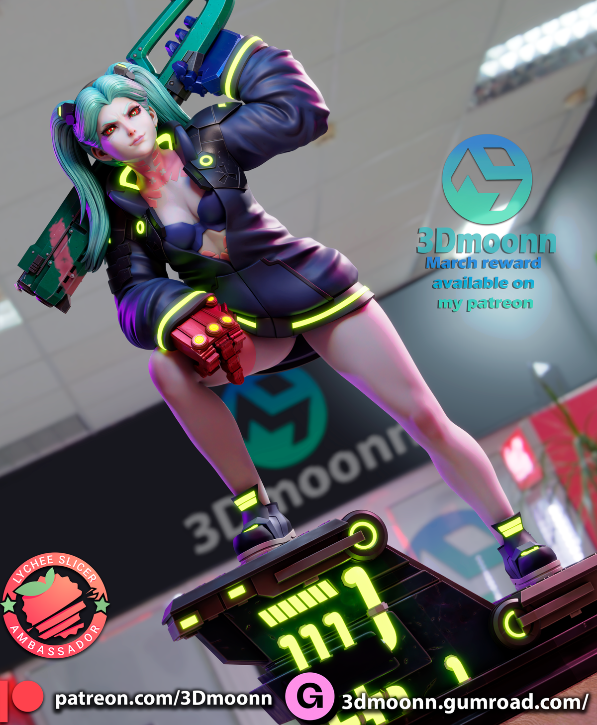 Reloaded Rebecca Style Cyberpunk Edgerunners Unpainted Resin Kit (1/6-1/12)