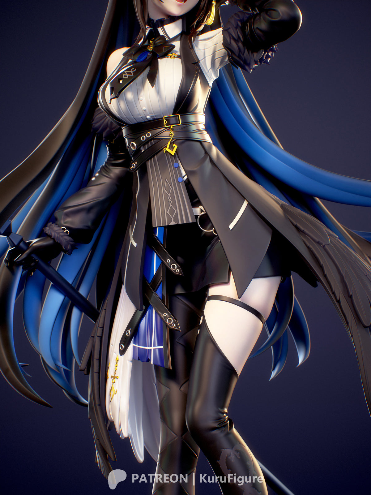 Nerissa Ravencroft Style VTuber Unpainted Resin Kit (1/6-1/12)