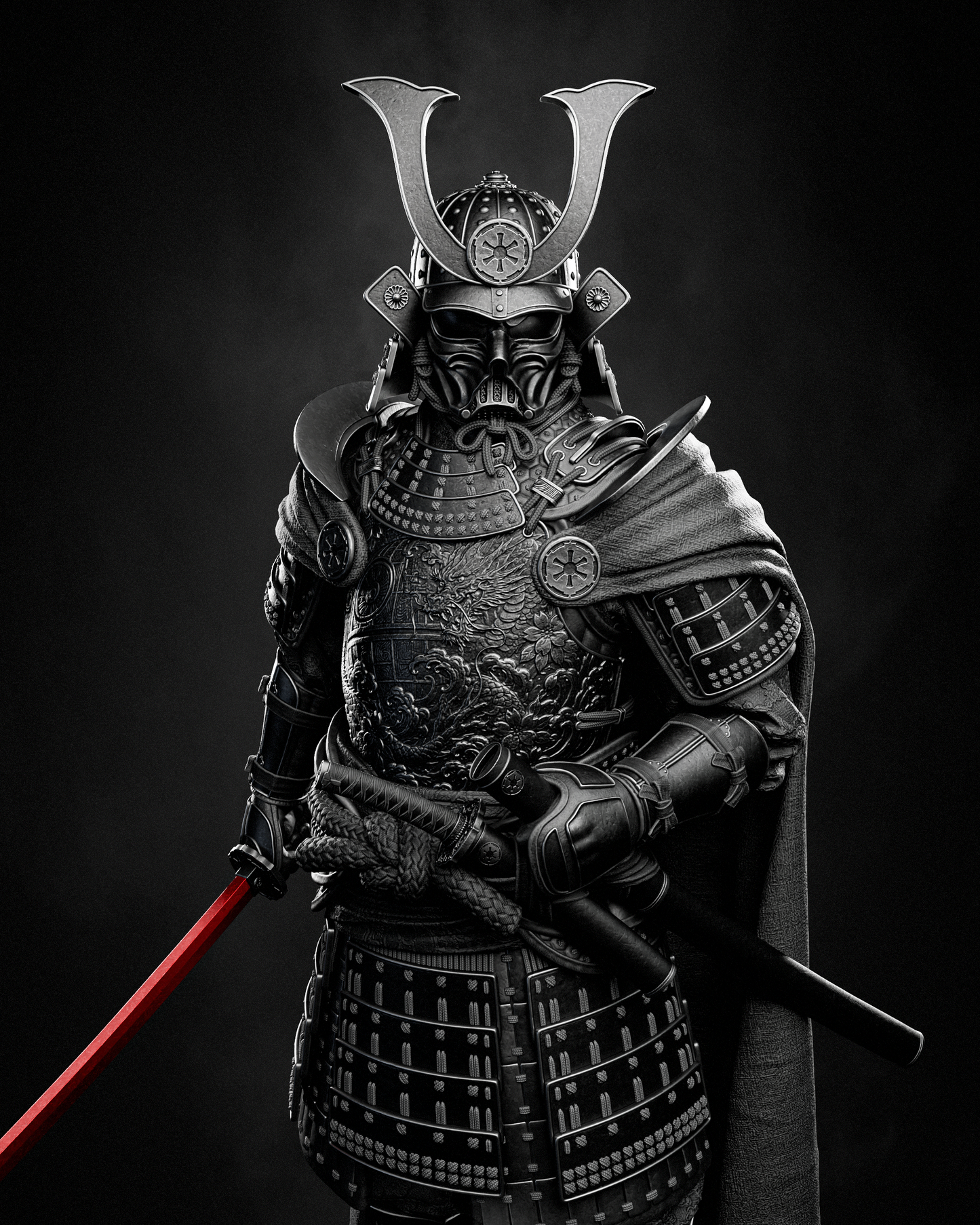Samurai Darth Vader Style Star Wars Unpainted Resin Garage Kit (1/6-1/12)