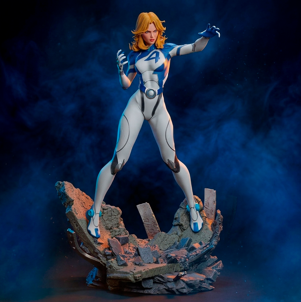 Invisible Woman Style Marvel Unpainted Resin Garage Model Kit (1/6-1/12)