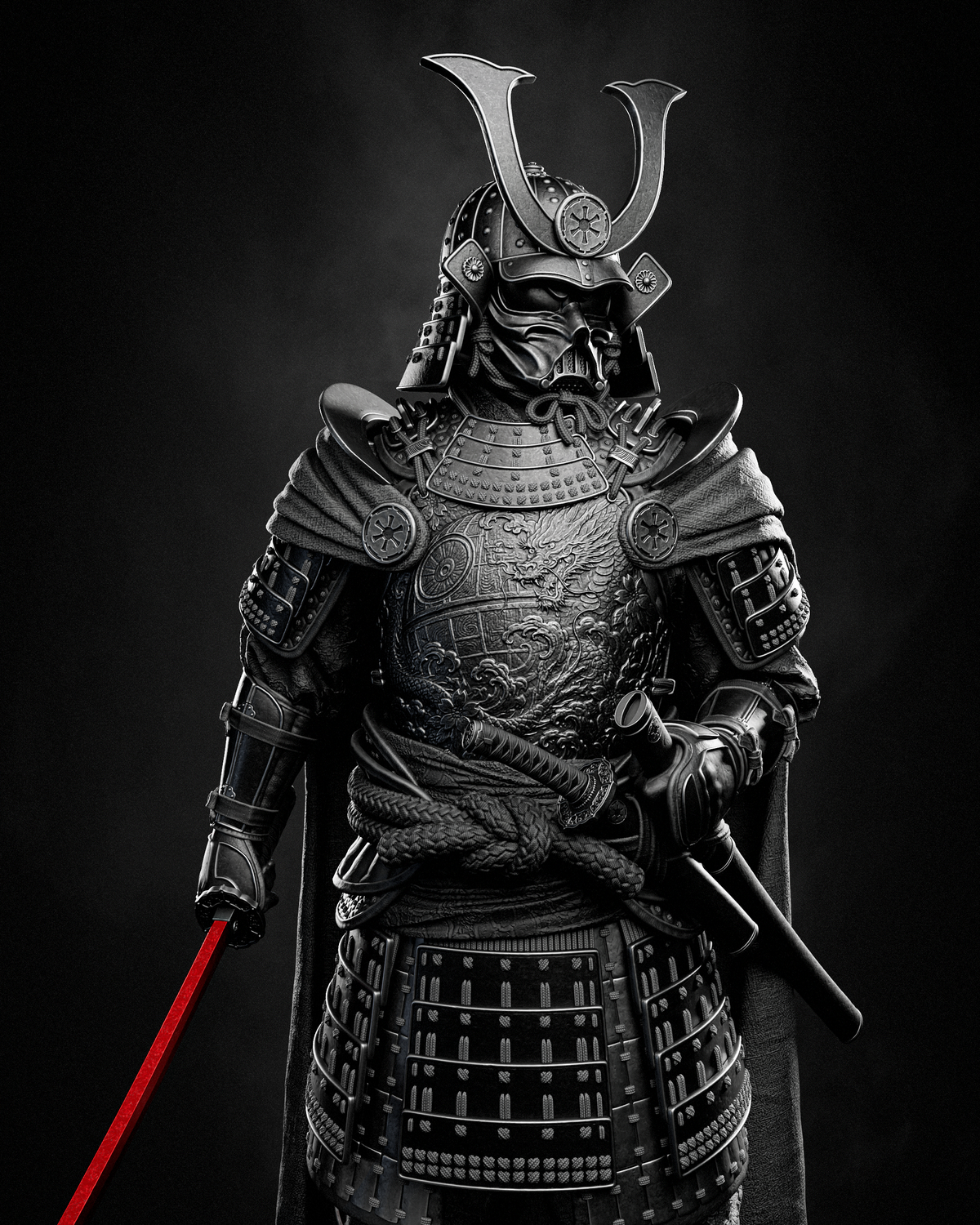 Samurai Darth Vader Style Star Wars Unpainted Resin Garage Kit (1/6-1/12)