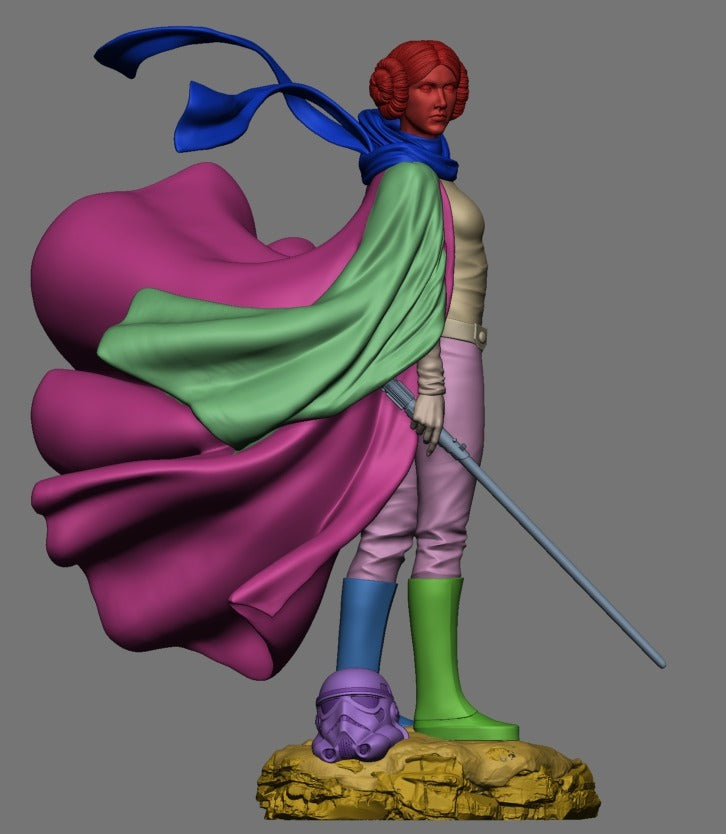 Princess Leia Style Rebel Commander Resin Kit – Unpainted 3D Printed Model Kit