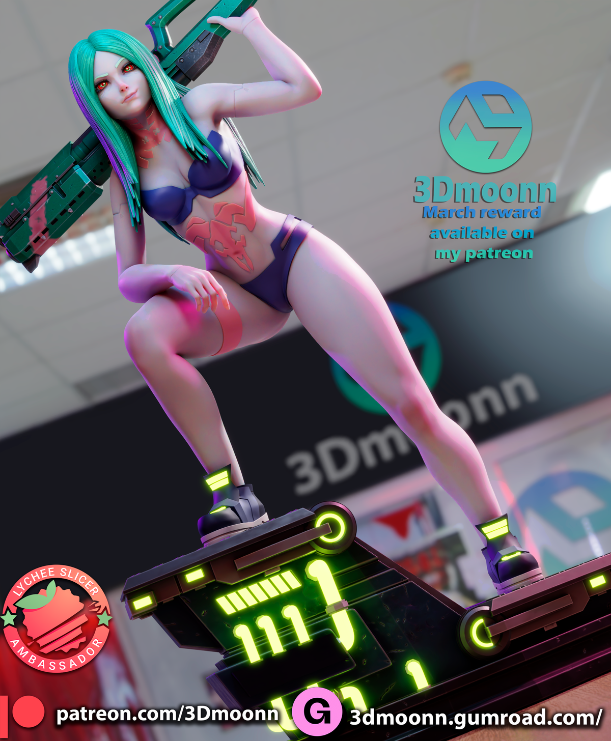 Reloaded Rebecca Style Cyberpunk Edgerunners Unpainted Resin Kit (1/6-1/12)