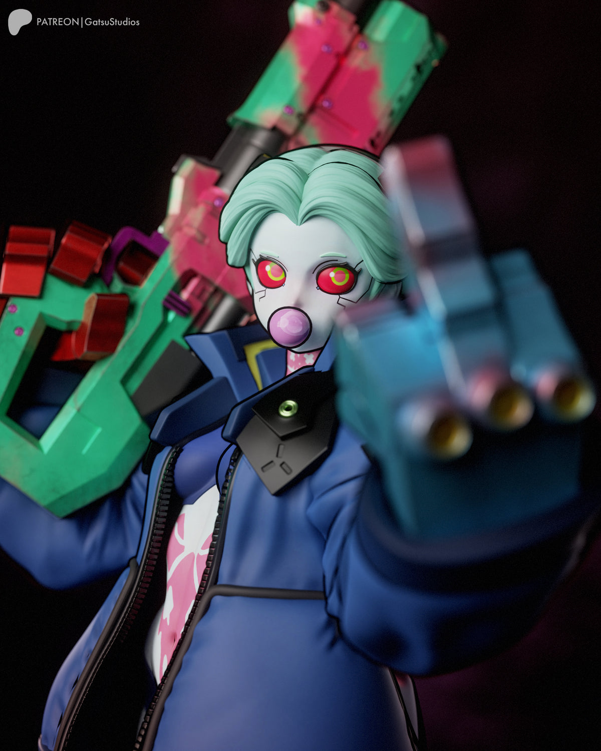 Bubblegum Rebecca Style Cyberpunk Edgerunners Unpainted Resin Kit (1/6-1/12)
