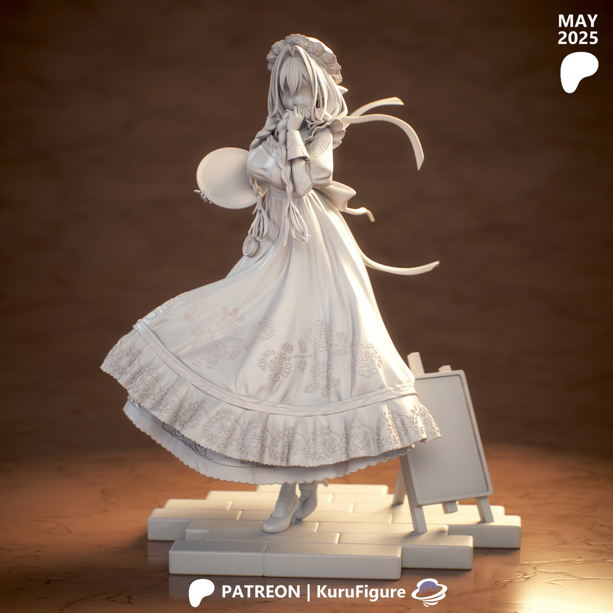 Maid Ouro Kronii Style VTuber Unpainted Resin Garage Kit (1/6-1/12)