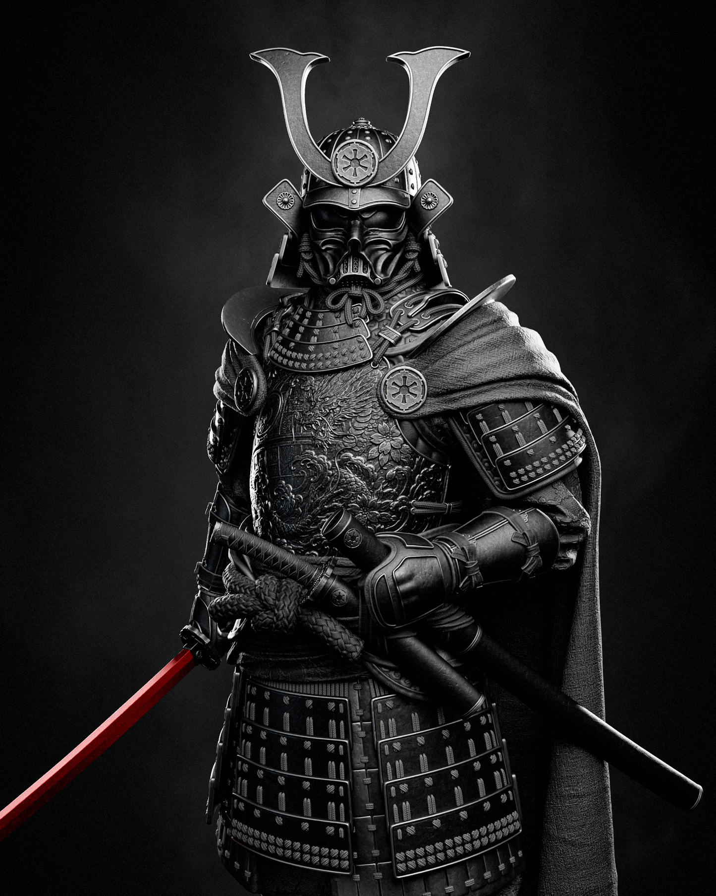 Samurai Darth Vader Style Star Wars Unpainted Resin Garage Kit (1/6-1/12)