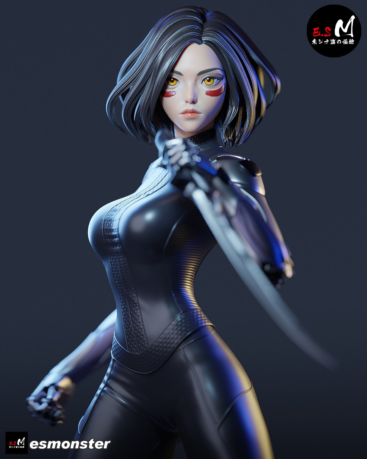 Alita Style Battle Angel Cyberpunk Unpainted Resin Garage Kit (1/6-1/12)