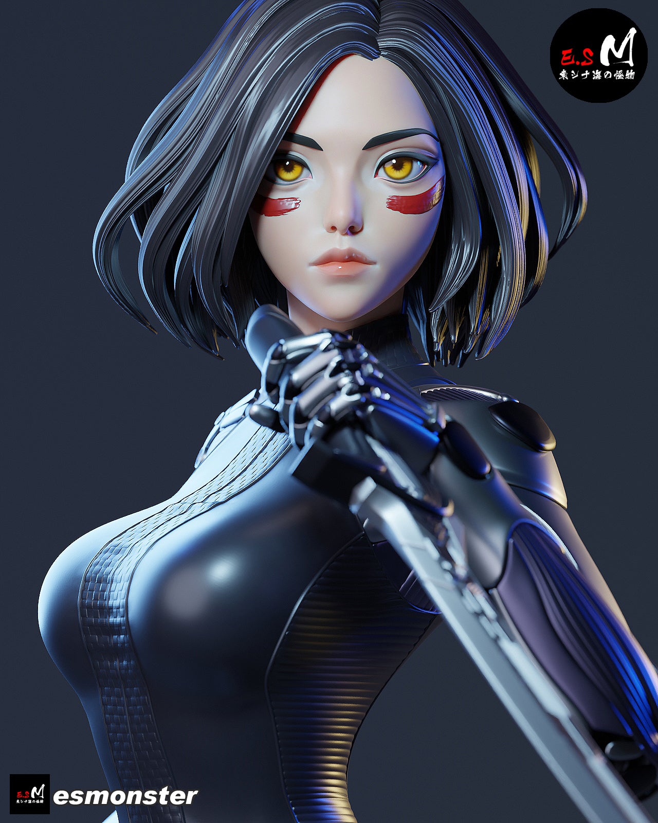 Alita Style Battle Angel Cyberpunk Unpainted Resin Garage Kit (1/6-1/12)