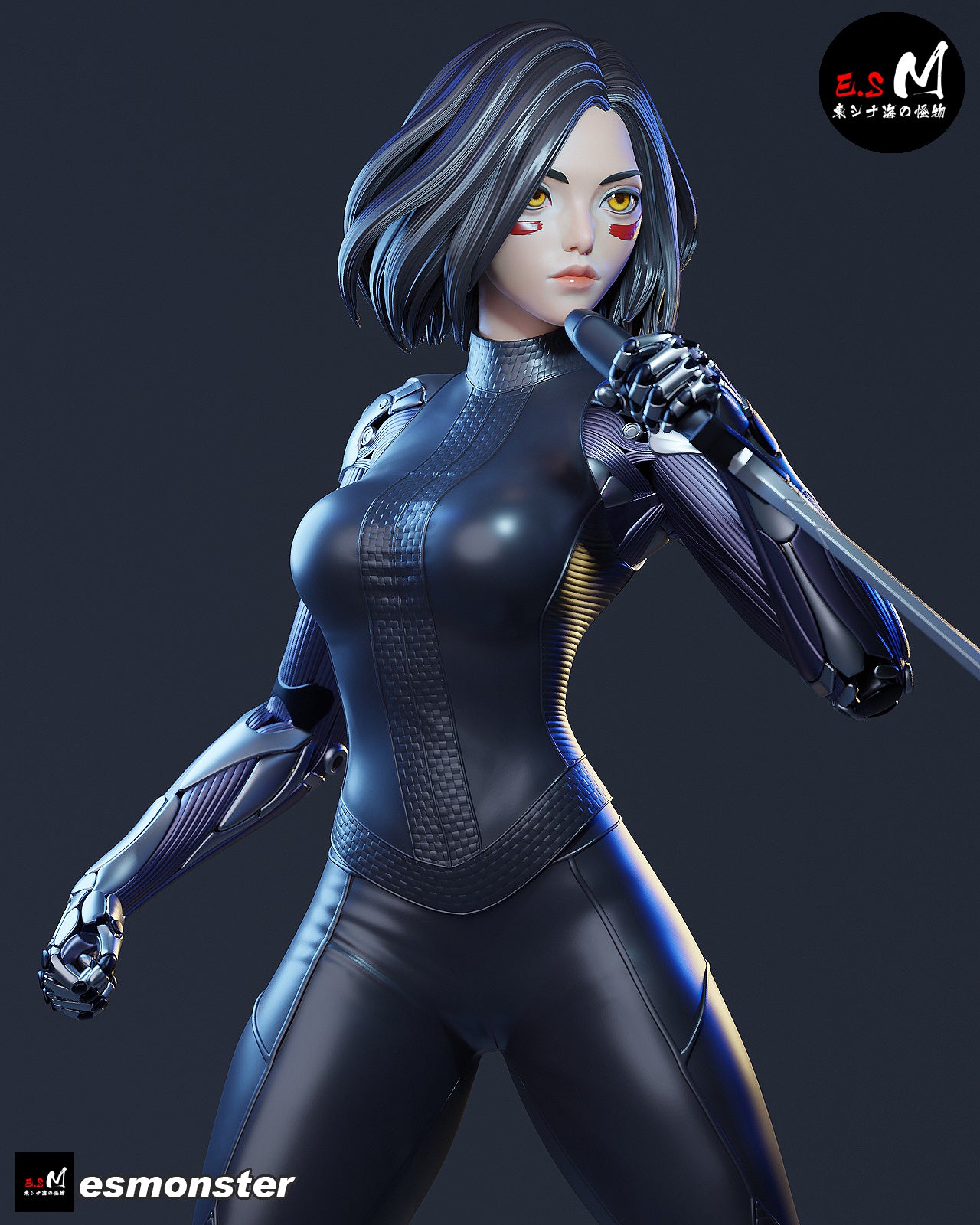 Alita Style Battle Angel Cyberpunk Unpainted Resin Garage Kit (1/6-1/12)