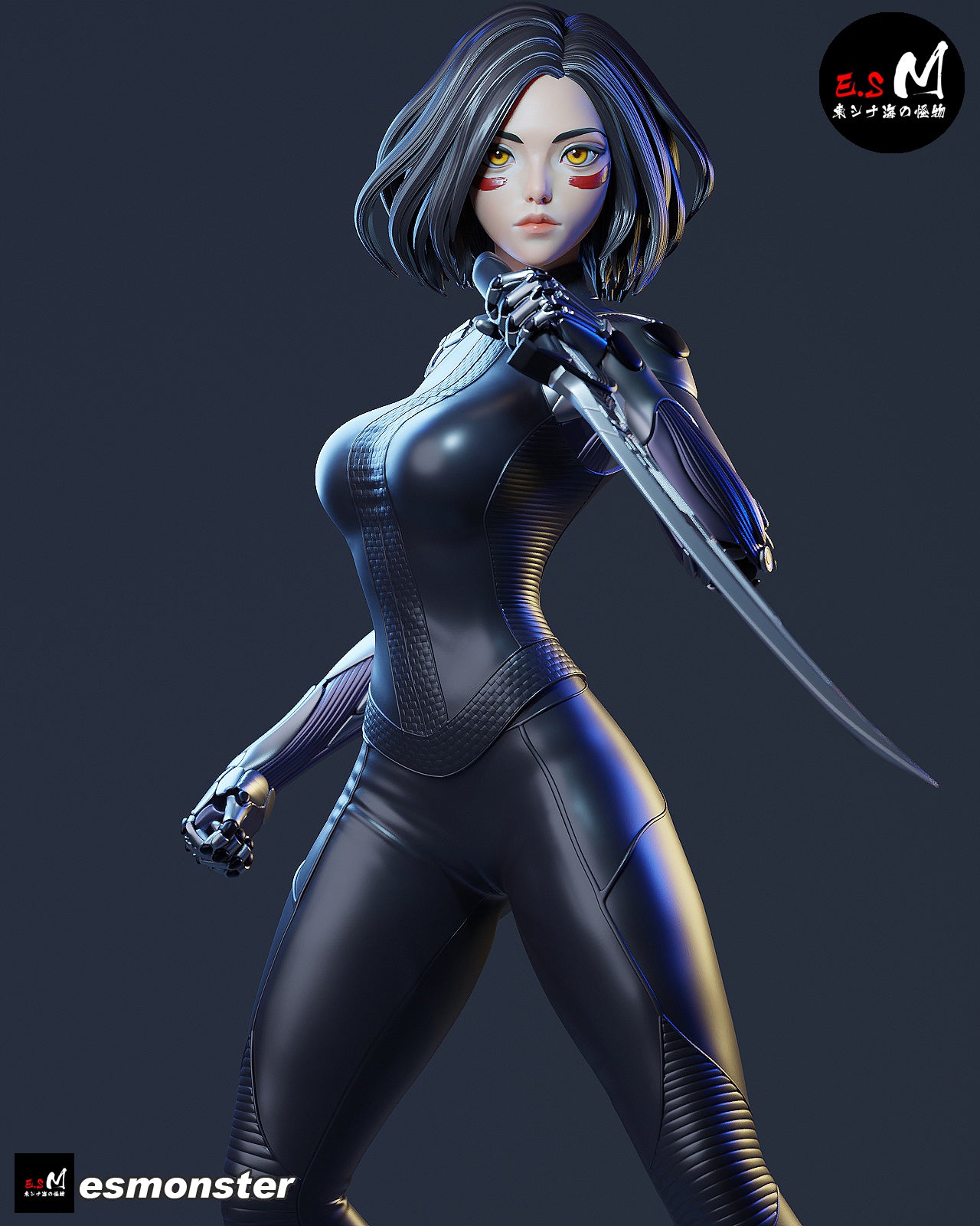 Alita Style Battle Angel Cyberpunk Unpainted Resin Garage Kit (1/6-1/12)