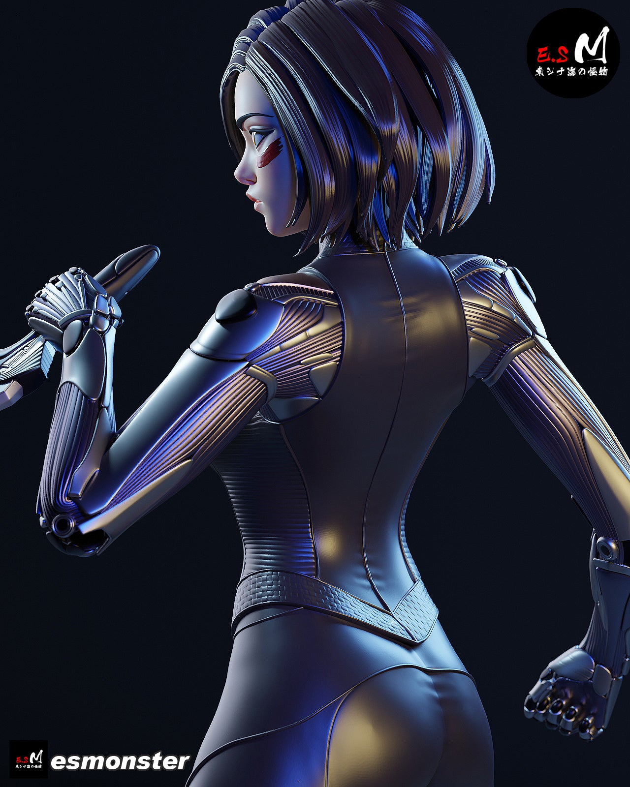 Alita Style Battle Angel Cyberpunk Unpainted Resin Garage Kit (1/6-1/12)