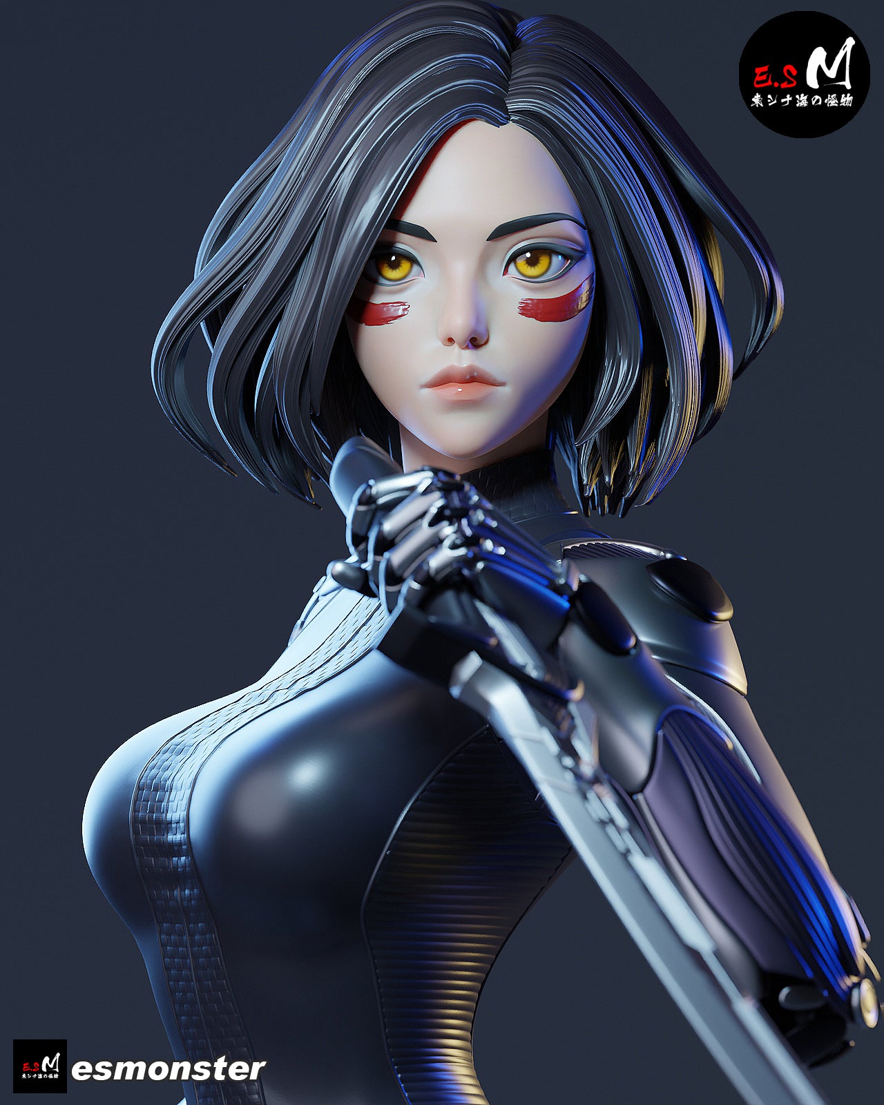 Alita Style Battle Angel Cyberpunk Unpainted Resin Garage Kit (1/6-1/12)