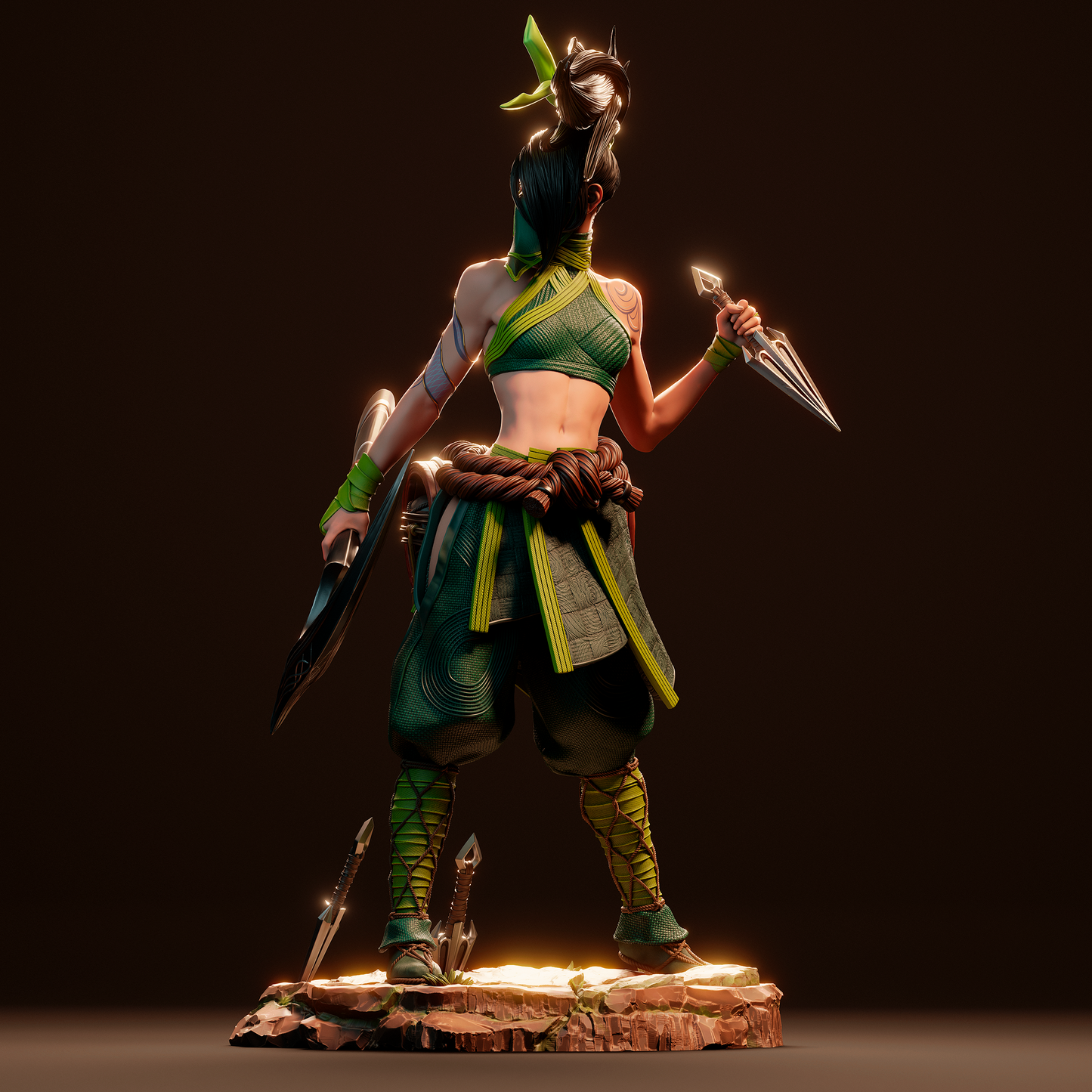 Akali style Shadow Assassin Girl resin kit – Unpainted 3D Printed Model kit