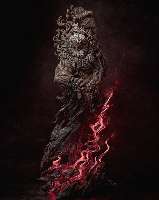Akuma Style Demon Warrior – Unpainted 3D Printed Model Kit