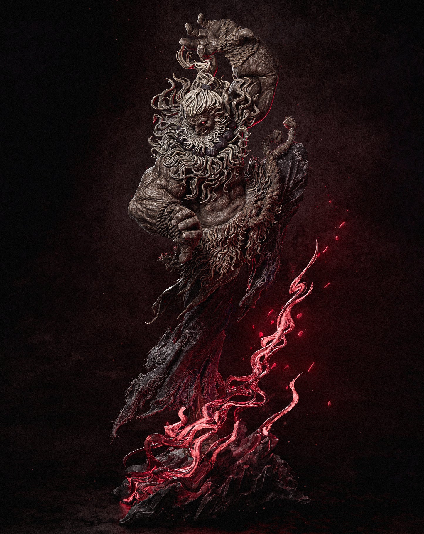 Akuma Style Demon Warrior – Unpainted 3D Printed Model Kit