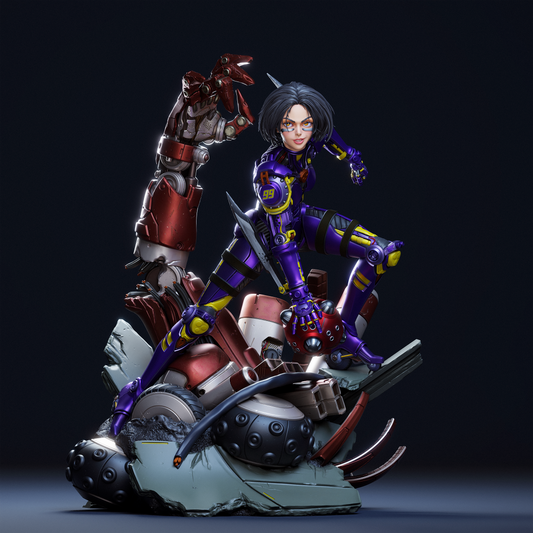 Alita style Cybernetic Warrior Derby Girl resin kit – Unpainted 3D Printed Model kit