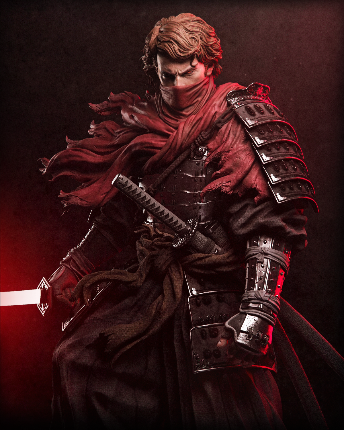 Samurai Anakin Style Star Wars Unpainted Resin Garage Kit (1/6-1/12)
