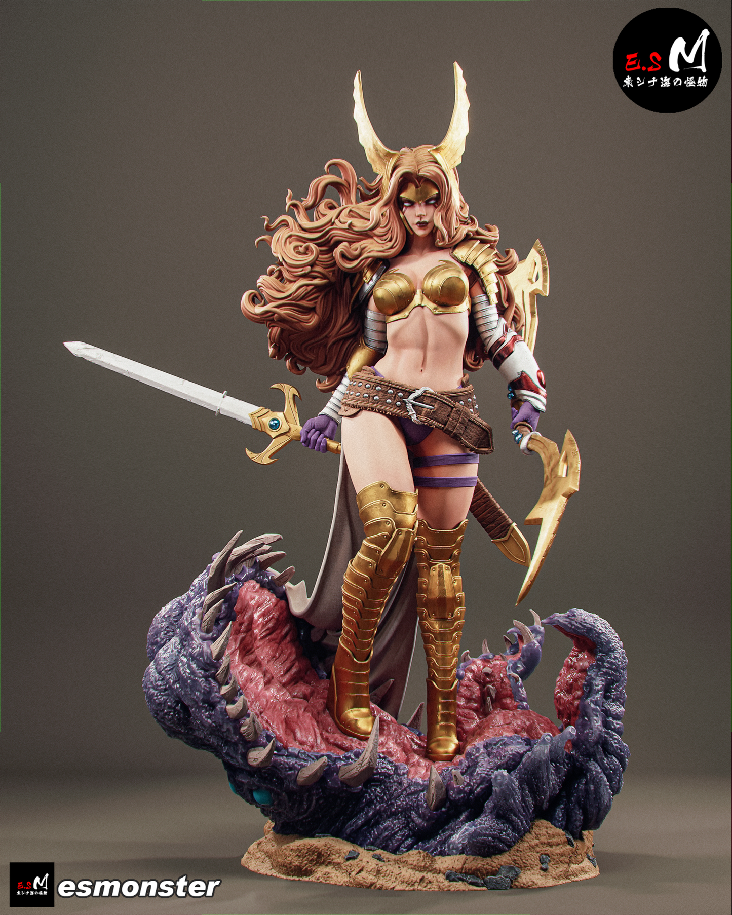 Viking Warrior Angela Fantasy Unpainted Resin Garage Model Kit (1/6-1/12)