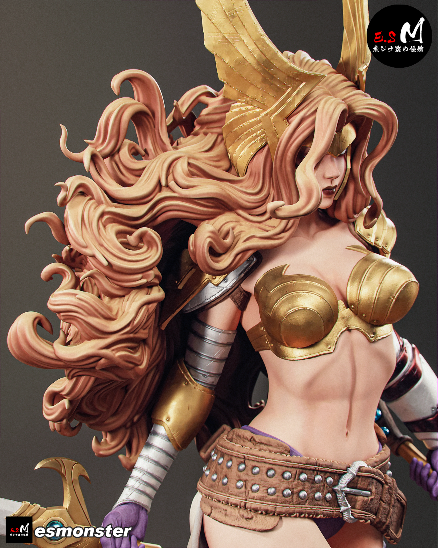 Viking Warrior Angela Fantasy Unpainted Resin Garage Model Kit (1/6-1/12)