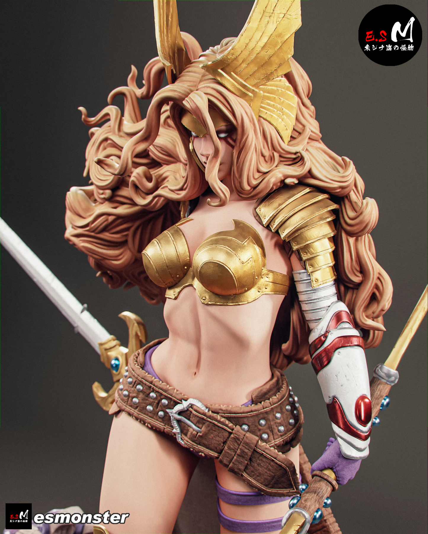 Viking Warrior Angela Fantasy Unpainted Resin Garage Model Kit (1/6-1/12)