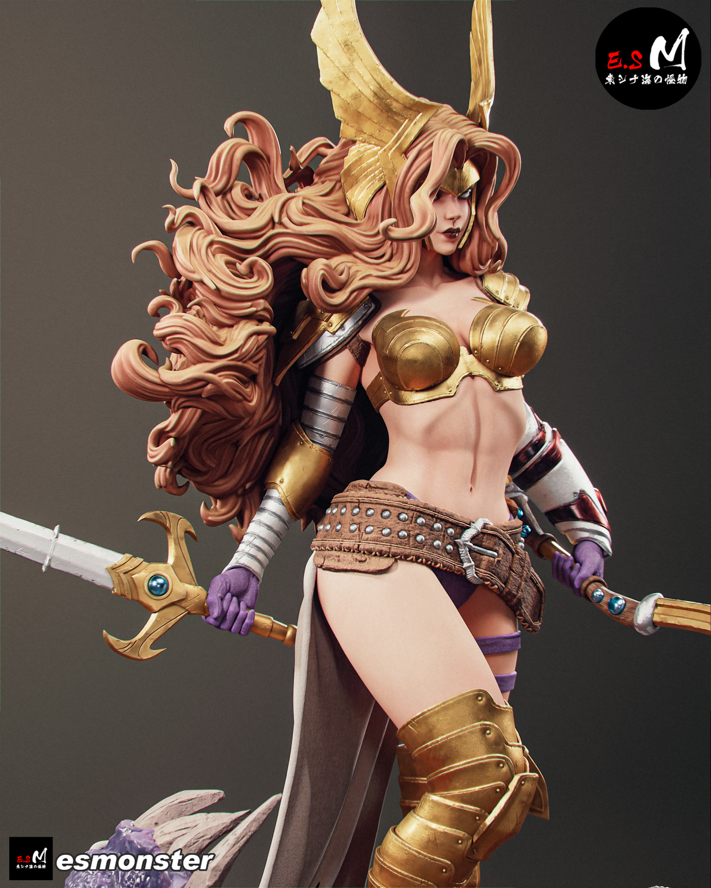 Viking Warrior Angela Fantasy Unpainted Resin Garage Model Kit (1/6-1/12)