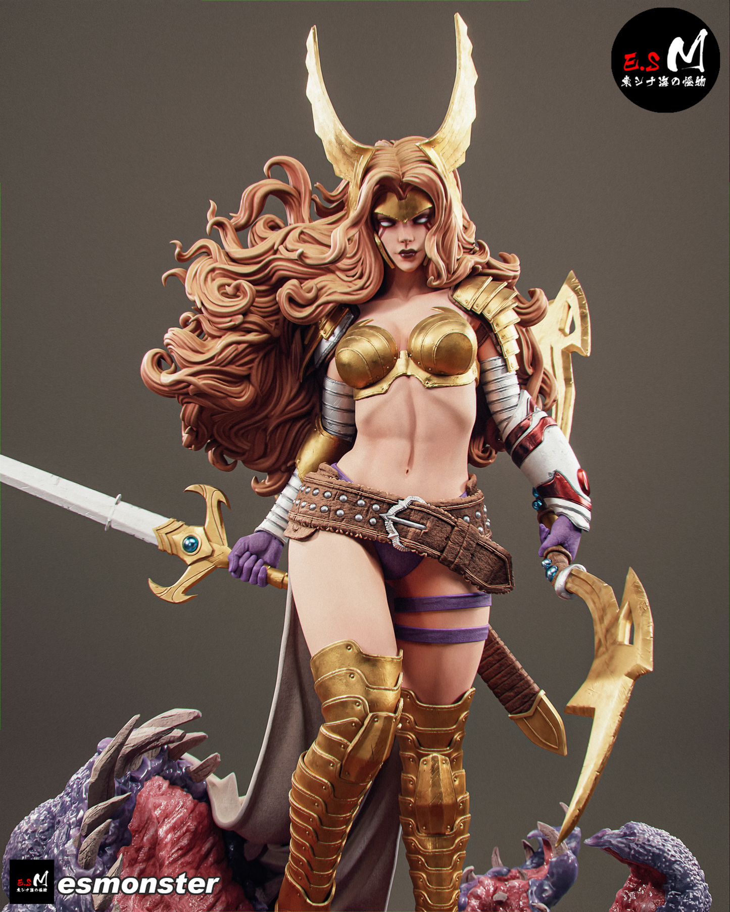 Viking Warrior Angela Fantasy Unpainted Resin Garage Model Kit (1/6-1/12)