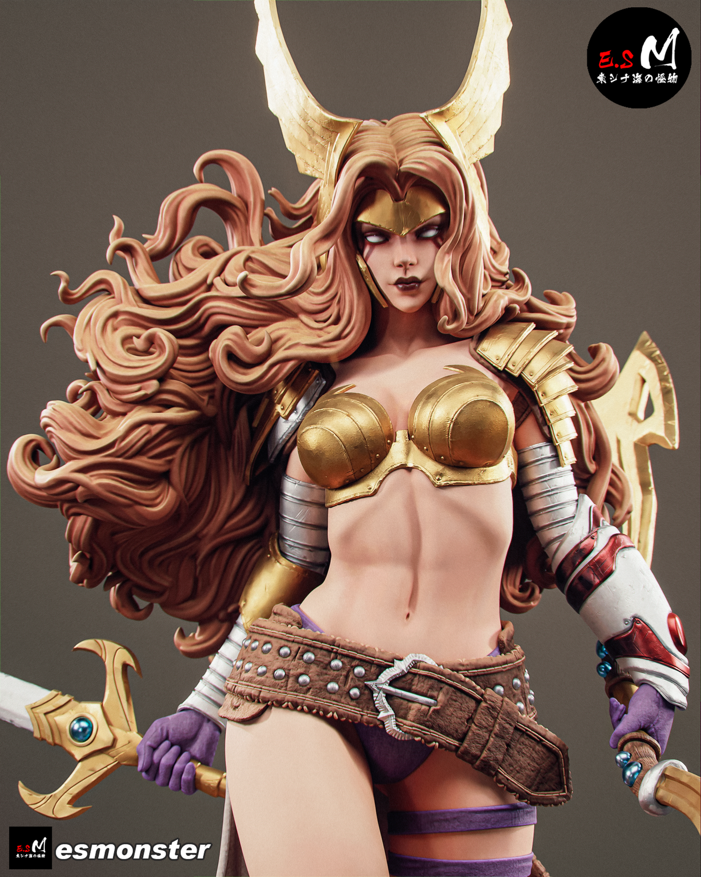 Viking Warrior Angela Fantasy Unpainted Resin Garage Model Kit (1/6-1/12)