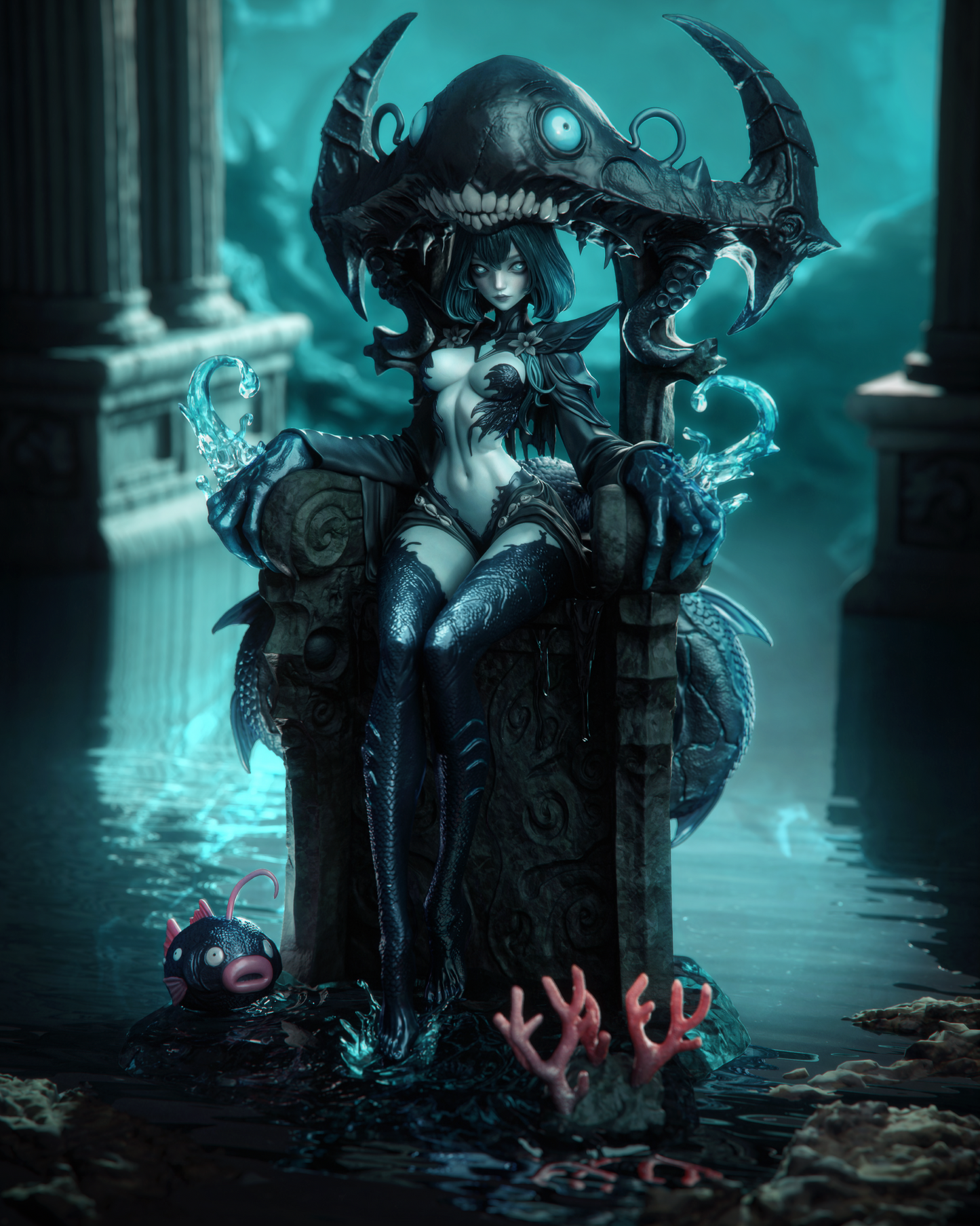 Azashara Drowned Queen – Unpainted 3D Printed Model Kit