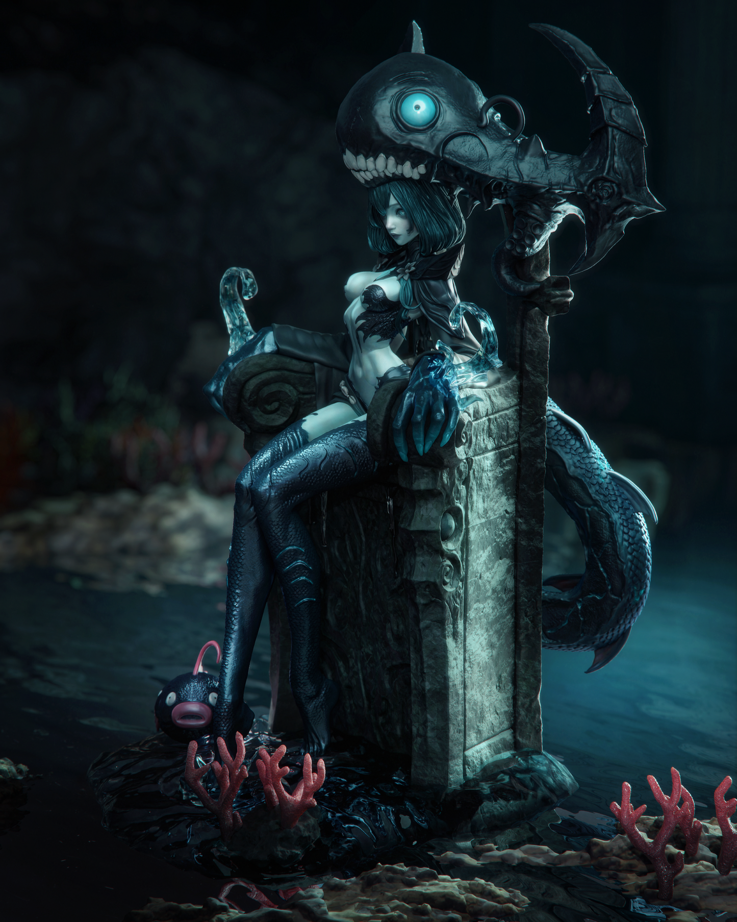 Azashara Drowned Queen – Unpainted 3D Printed Model Kit