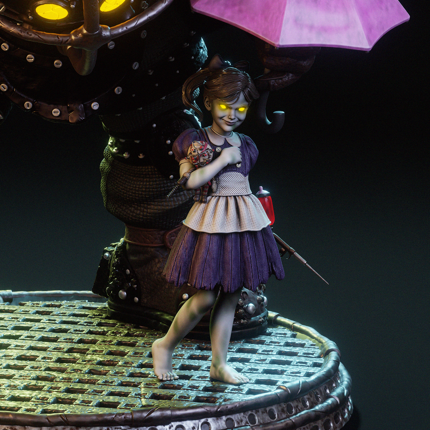Big Daddy & Little Sister Style Protector Duo – Unpainted 3D Printed Model Kit