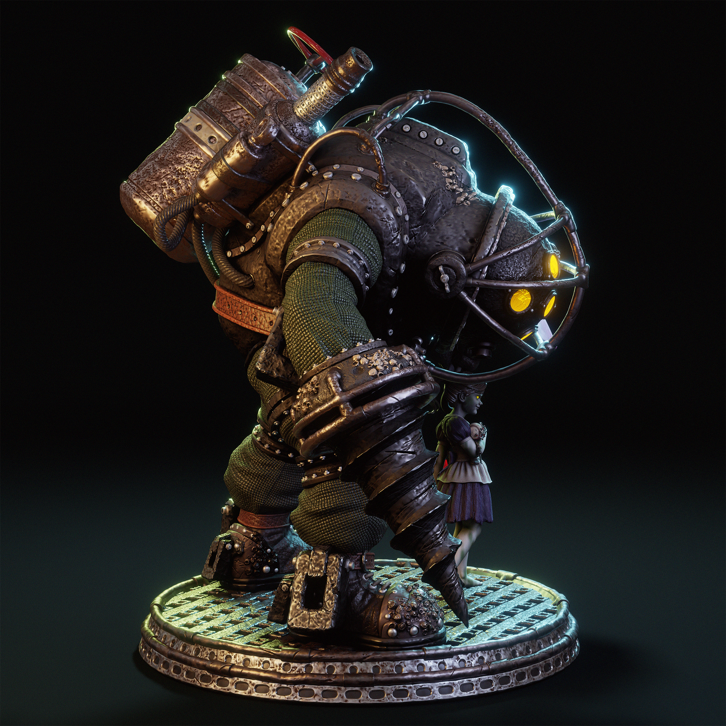 Big Daddy & Little Sister Style Protector Duo – Unpainted 3D Printed Model Kit