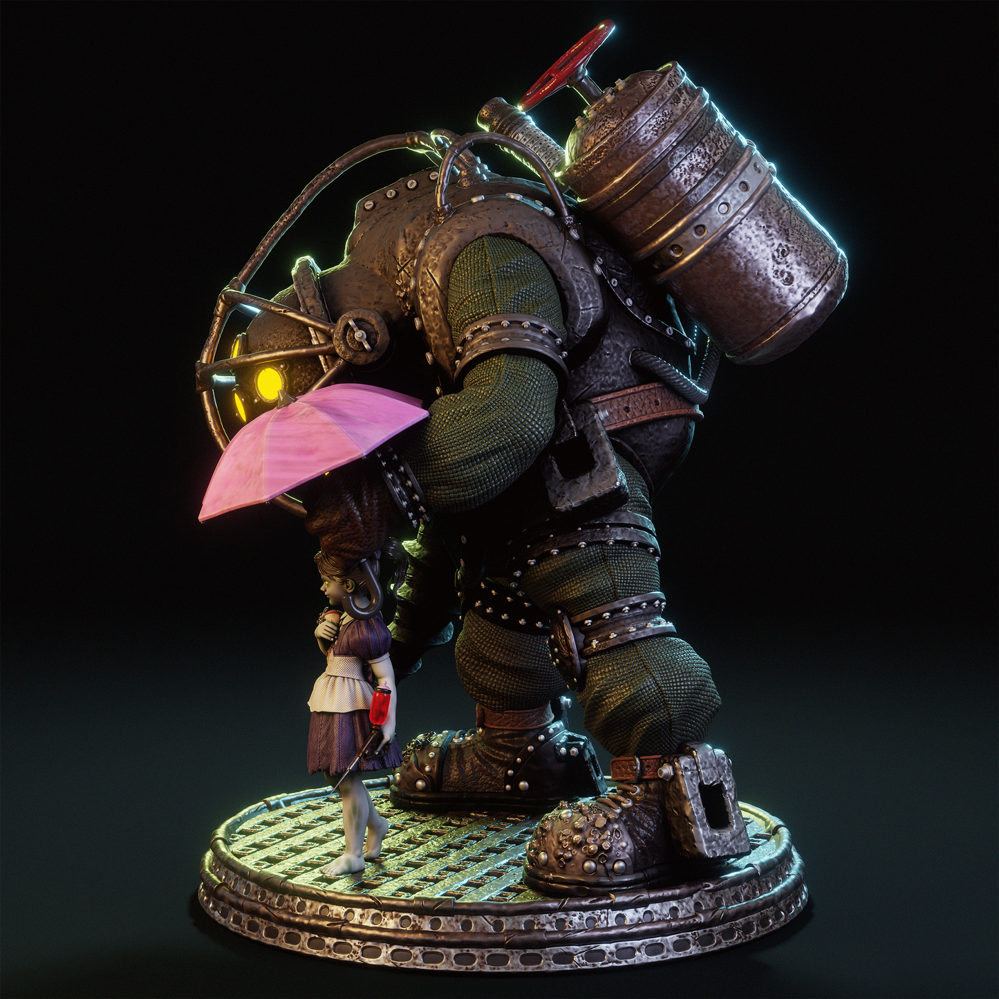 Big Daddy & Little Sister Style Protector Duo – Unpainted 3D Printed Model Kit