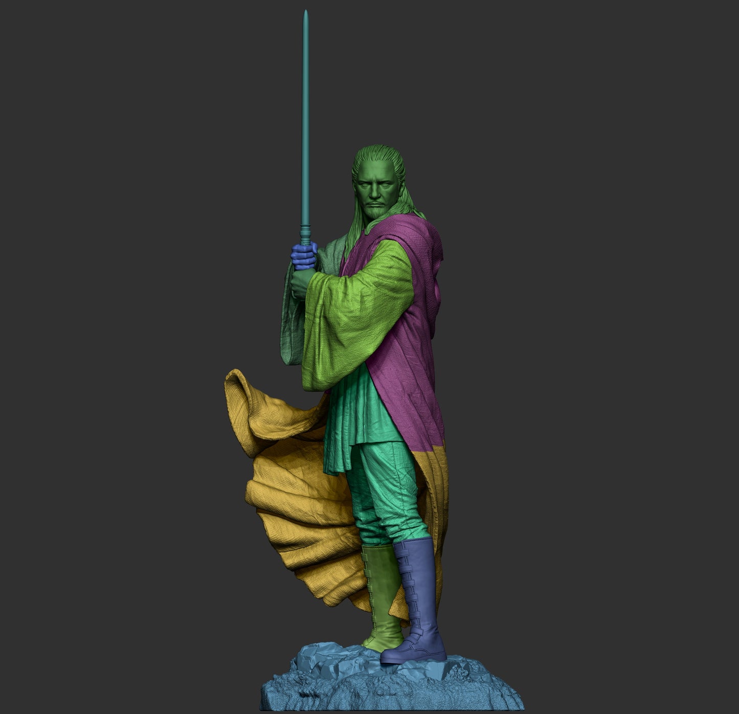 Qui-Gon Jinn style resin kit – Unpainted 3D Printed Model kit