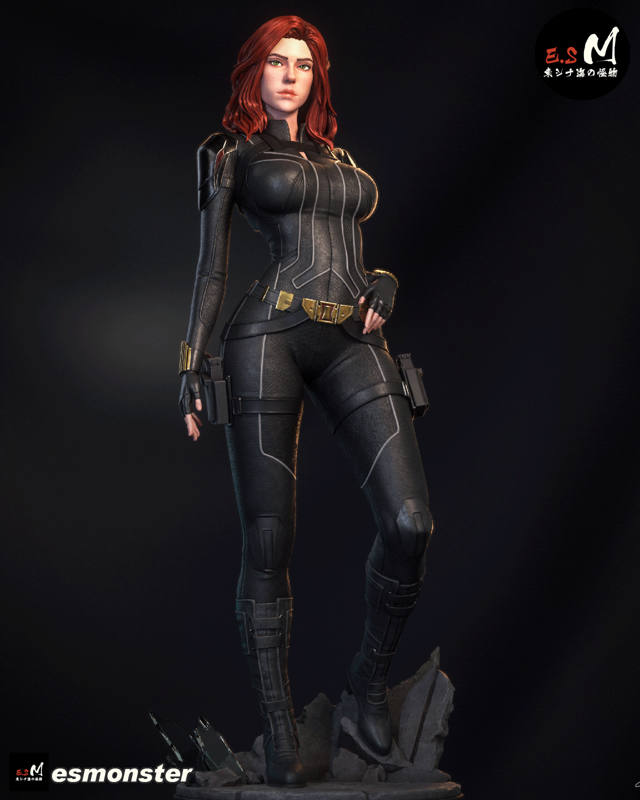 Casual Black Widow Style Marvel Unpainted Resin Garage Kit (1/6-1/12)