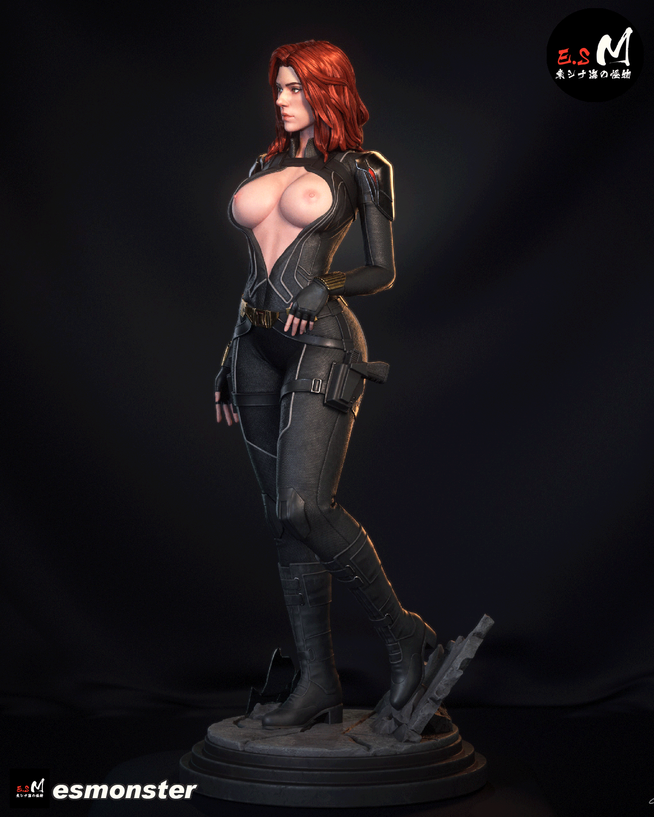 Casual Black Widow Style Marvel Unpainted Resin Garage Kit (1/6-1/12)