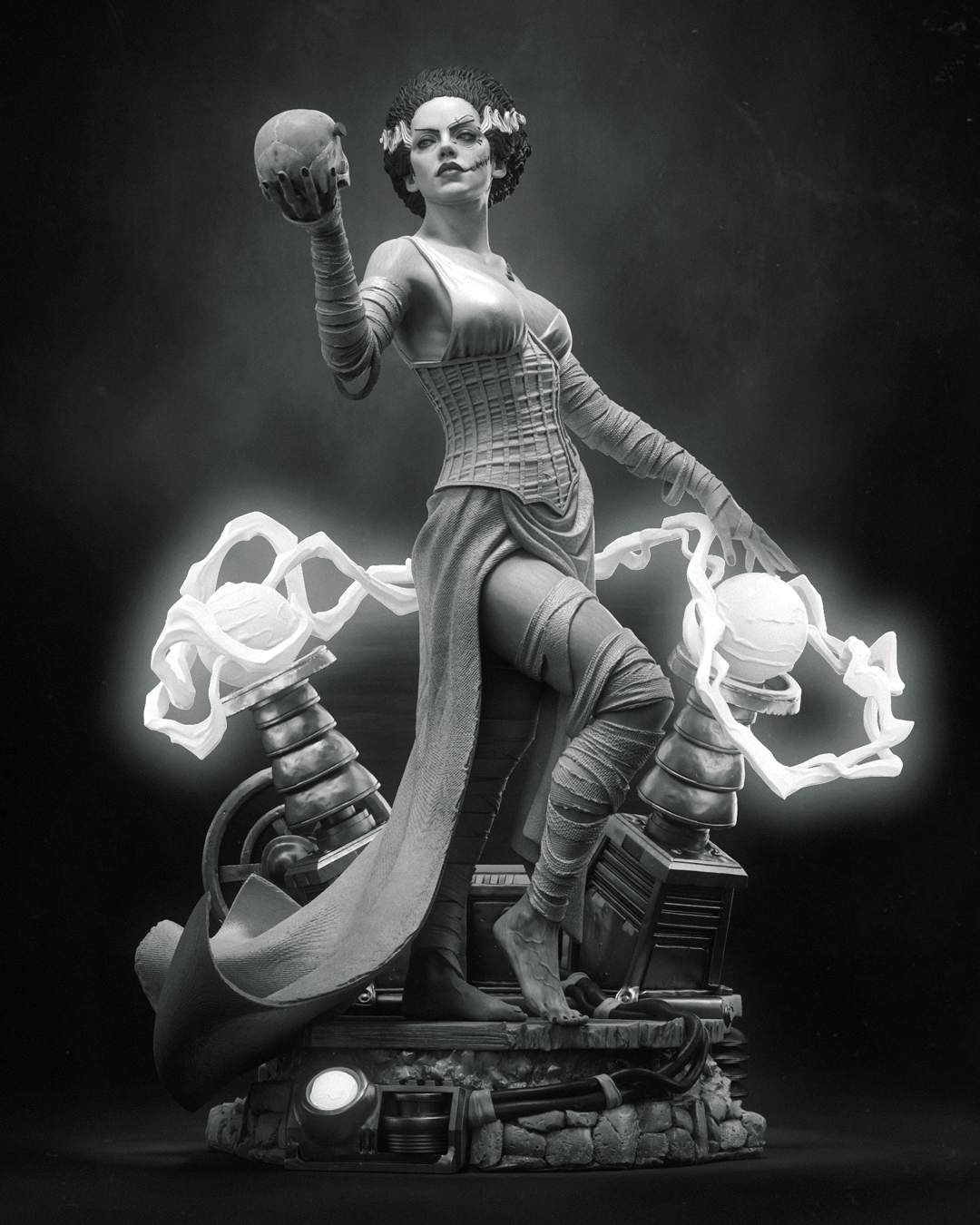 Bride of Frankenstein Style Universal Monsters Unpainted Resin Garage Kit (1/6-1/12)