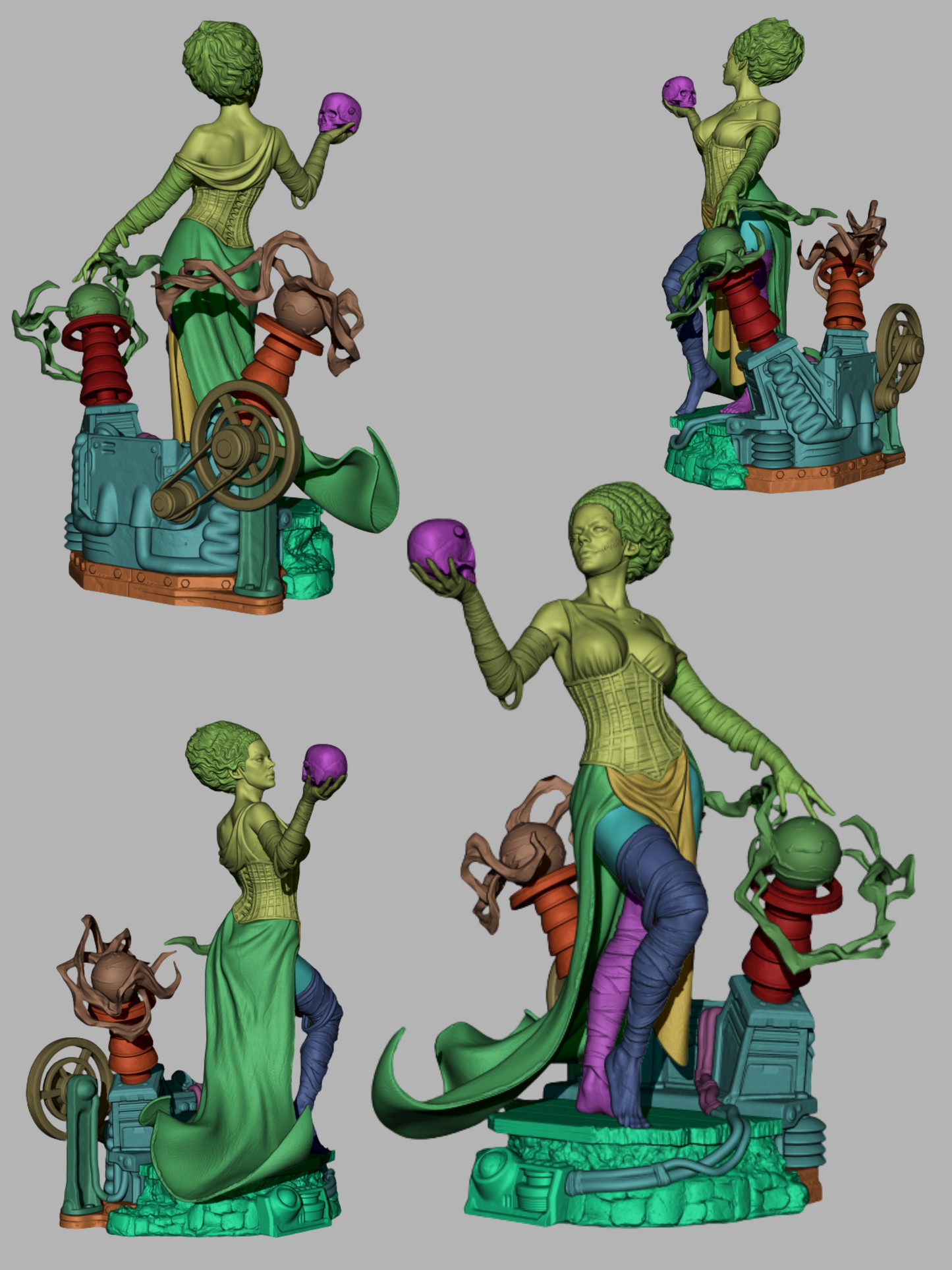 Bride of Frankenstein Style Universal Monsters Unpainted Resin Garage Kit (1/6-1/12)