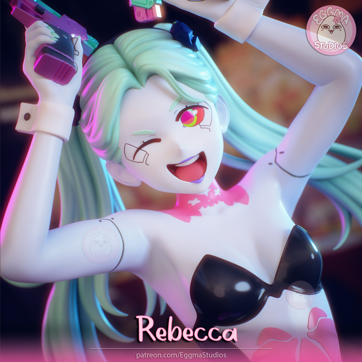 Bunny Rebecca & Lucy Style Cyberpunk Edgerunners Unpainted Resin Kit (1/6-1/12)