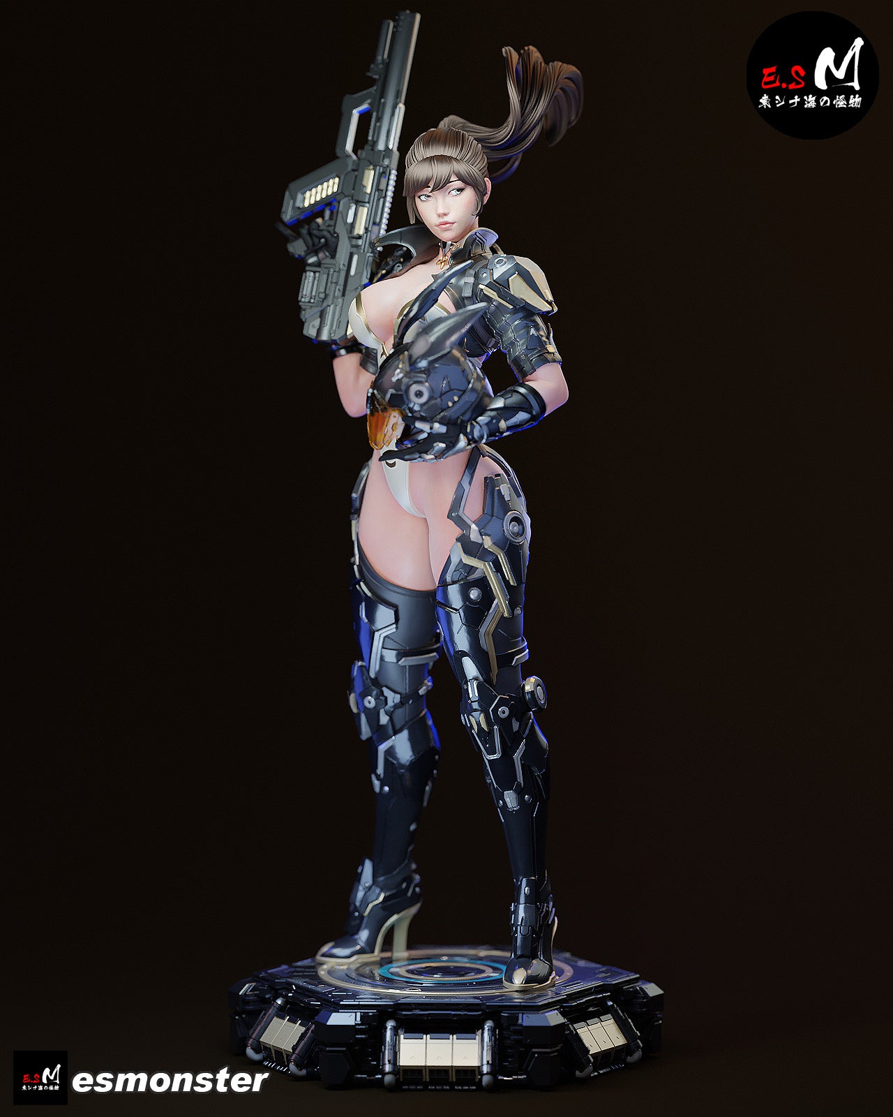 Cyber Bunny Assassin Sci-Fi Unpainted Resin Garage Model Kit (1/6-1/12)