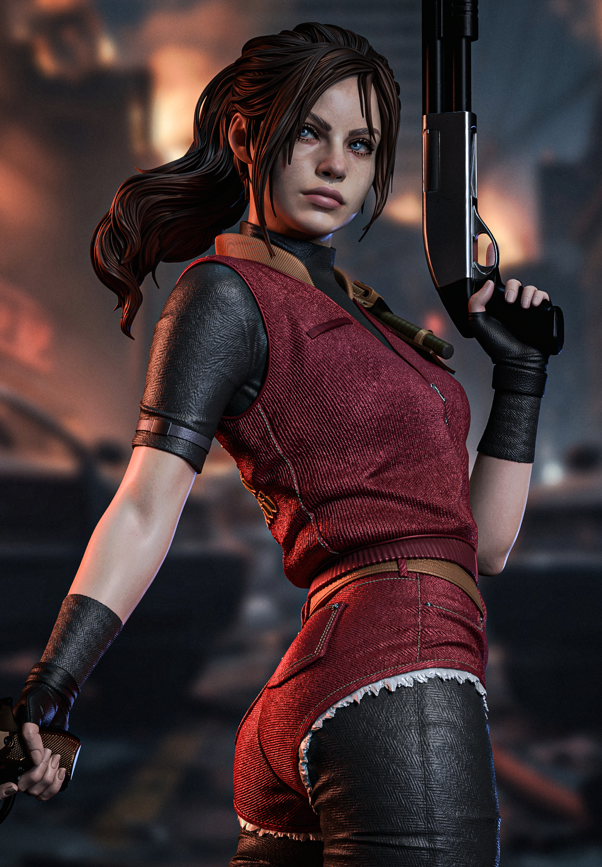 Claire Redfield Style Resident Evil Unpainted Resin Garage Kit (1/6-1/12)