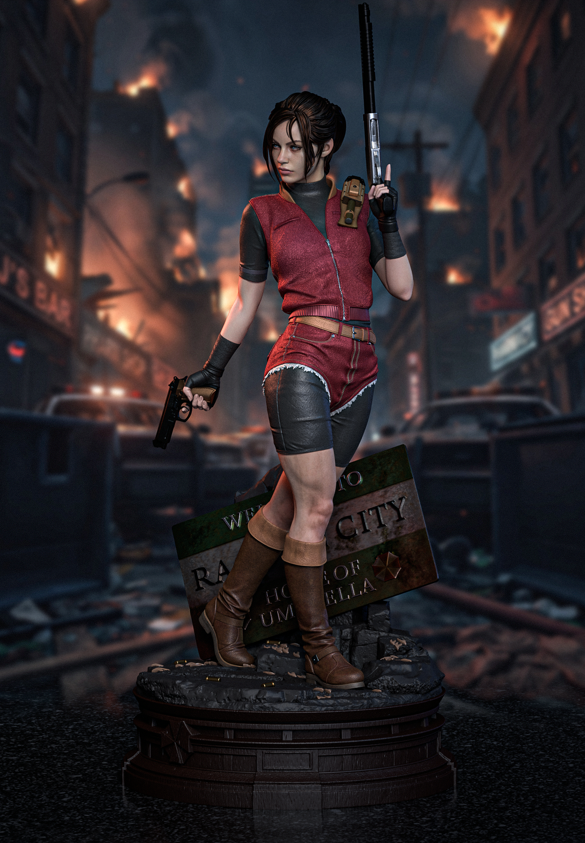 Claire Redfield Style Resident Evil Unpainted Resin Garage Kit (1/6-1/12)