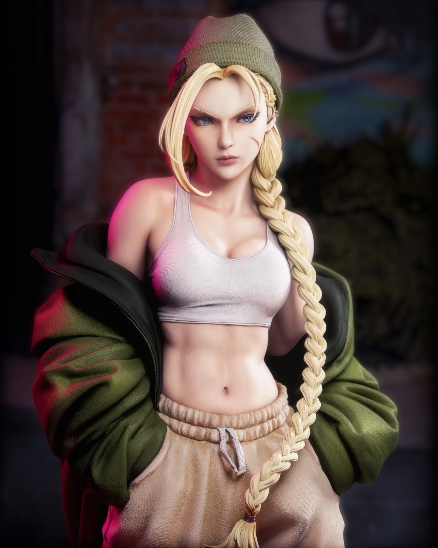 Cammy Style Street Fighter Unpainted Resin Garage Kit (1/6-1/12)