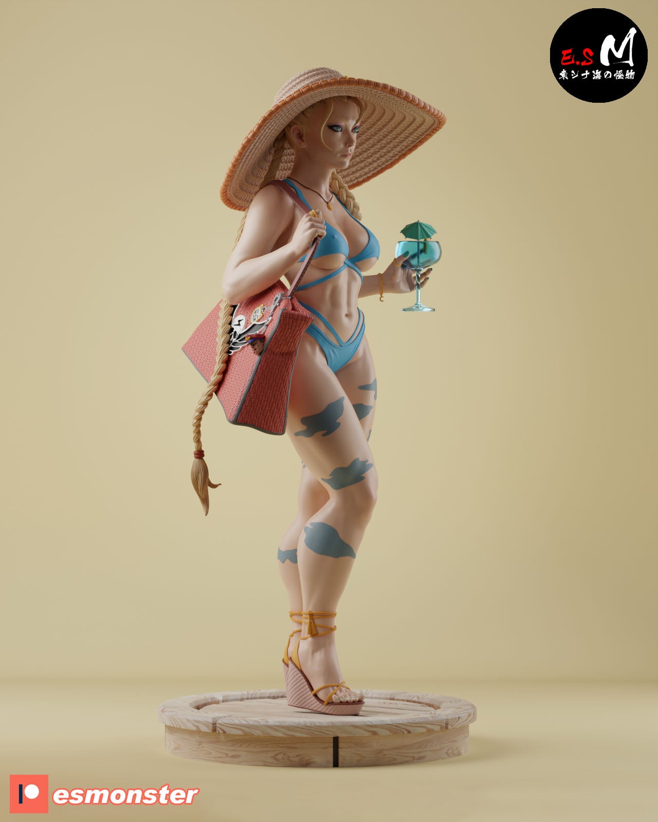 Beach Cammy Style Street Fighter Unpainted Resin Garage Kit (1/6-1/12)