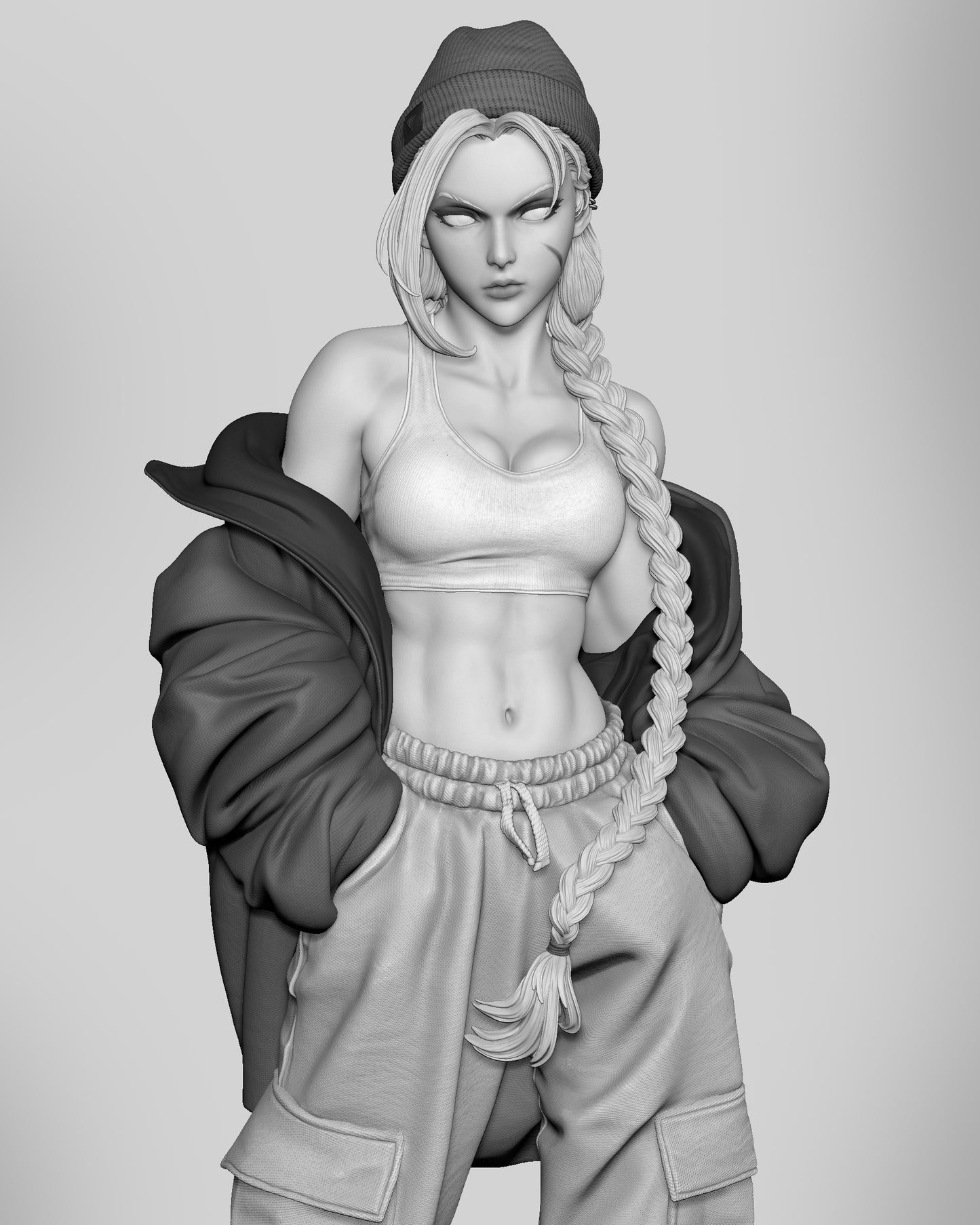 Cammy Style Street Fighter Unpainted Resin Garage Kit (1/6-1/12)