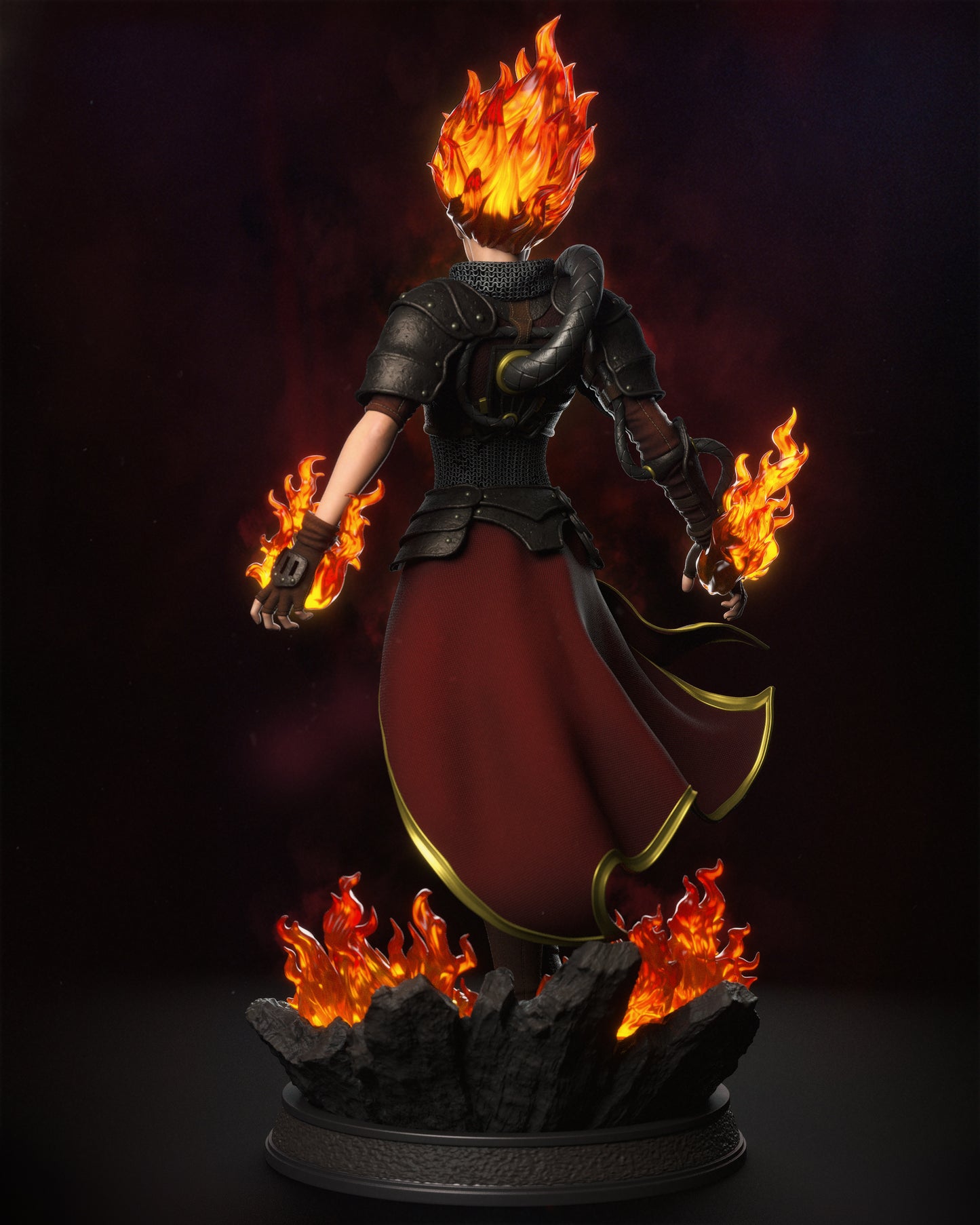 Chandra Nalaar Style Pyromancer – Unpainted 3D Printed Model Kit