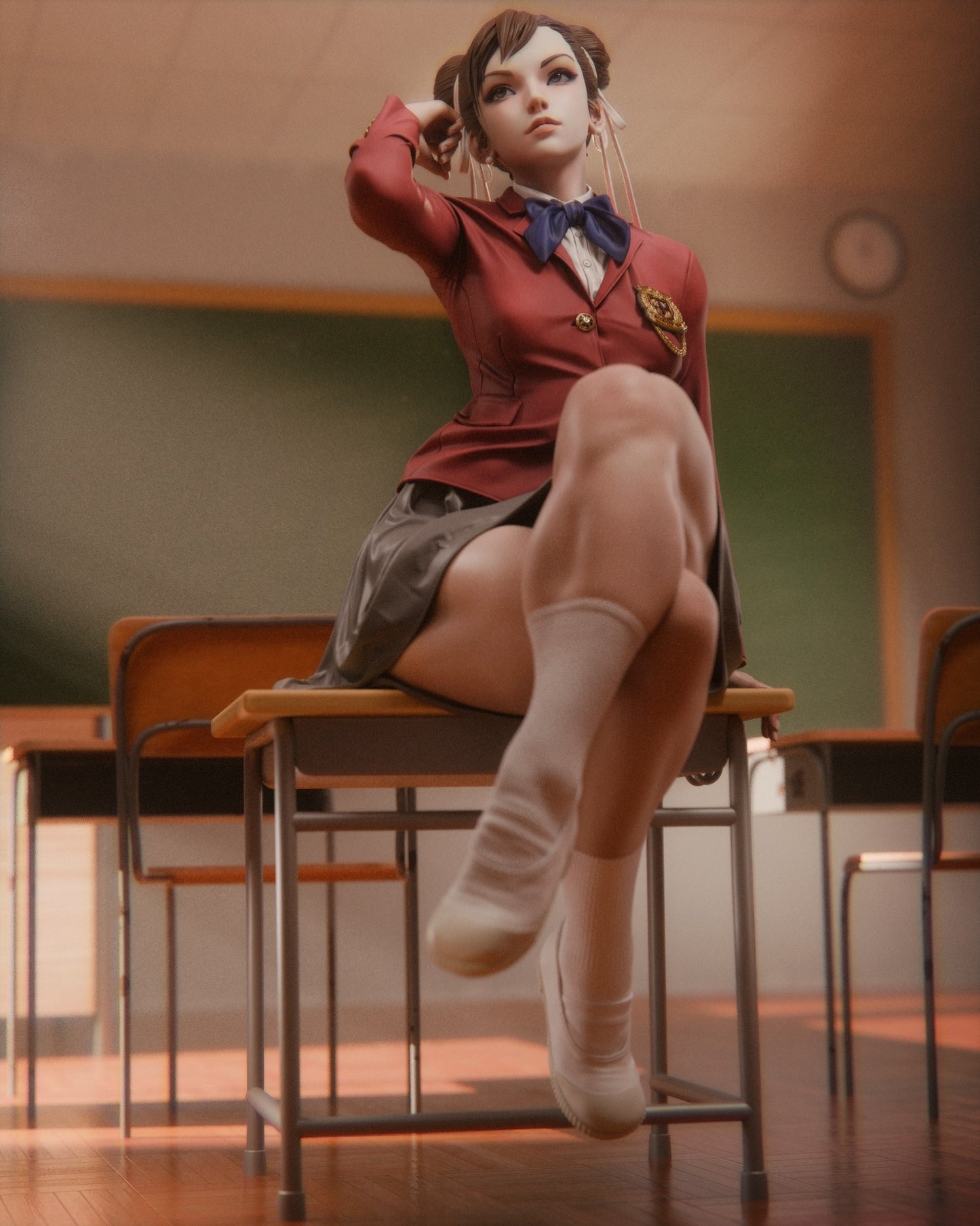 Chun Li student style resin figure