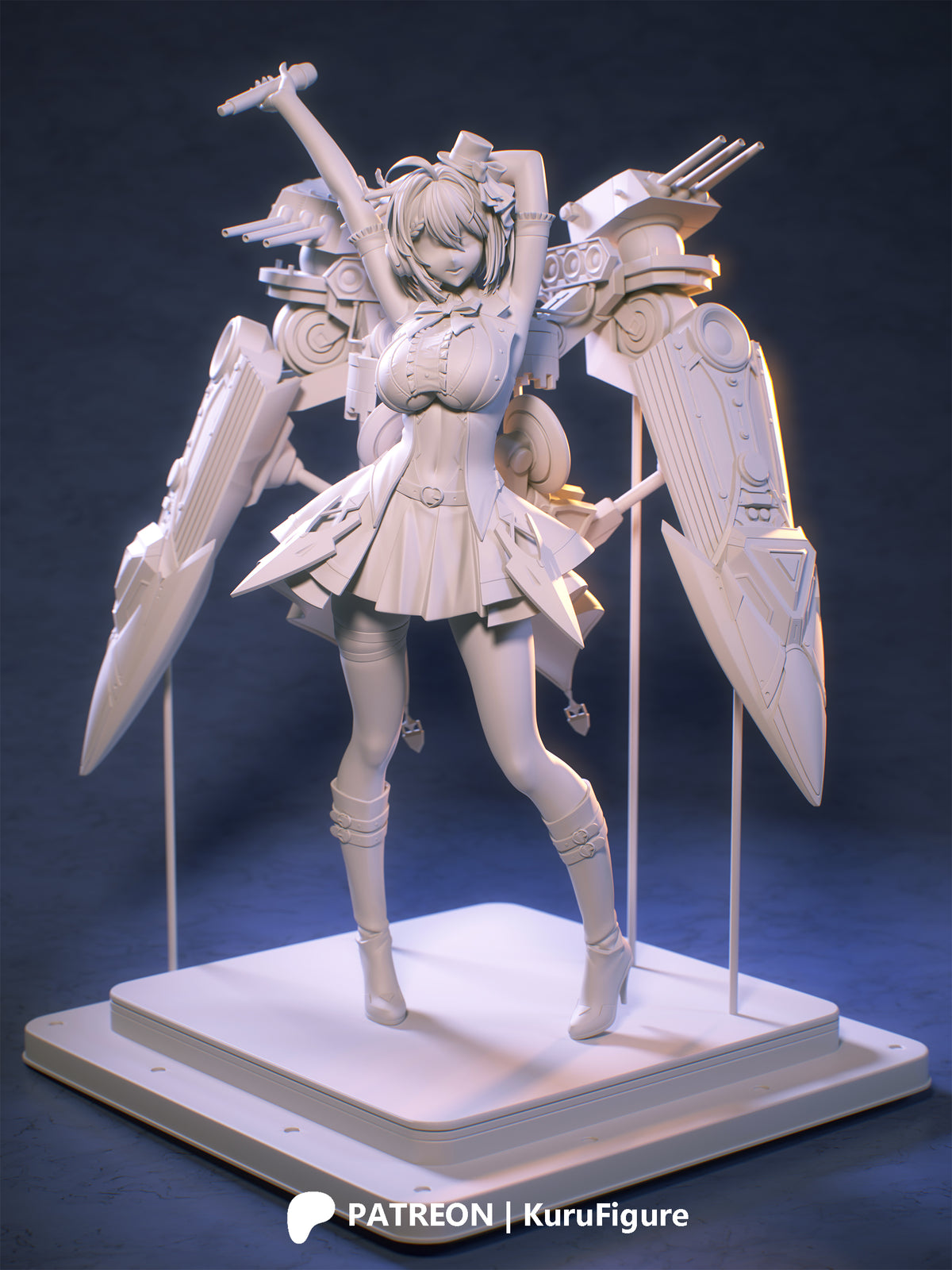 Baltimore Style Azur Lane Unpainted Resin Garage Kit (1/6-1/12)