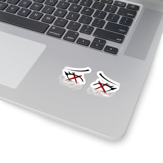 Ahegao X out Eyes with Mouth Sticker – Anime Eyes Art – Cute Otaku Vinyl Decal