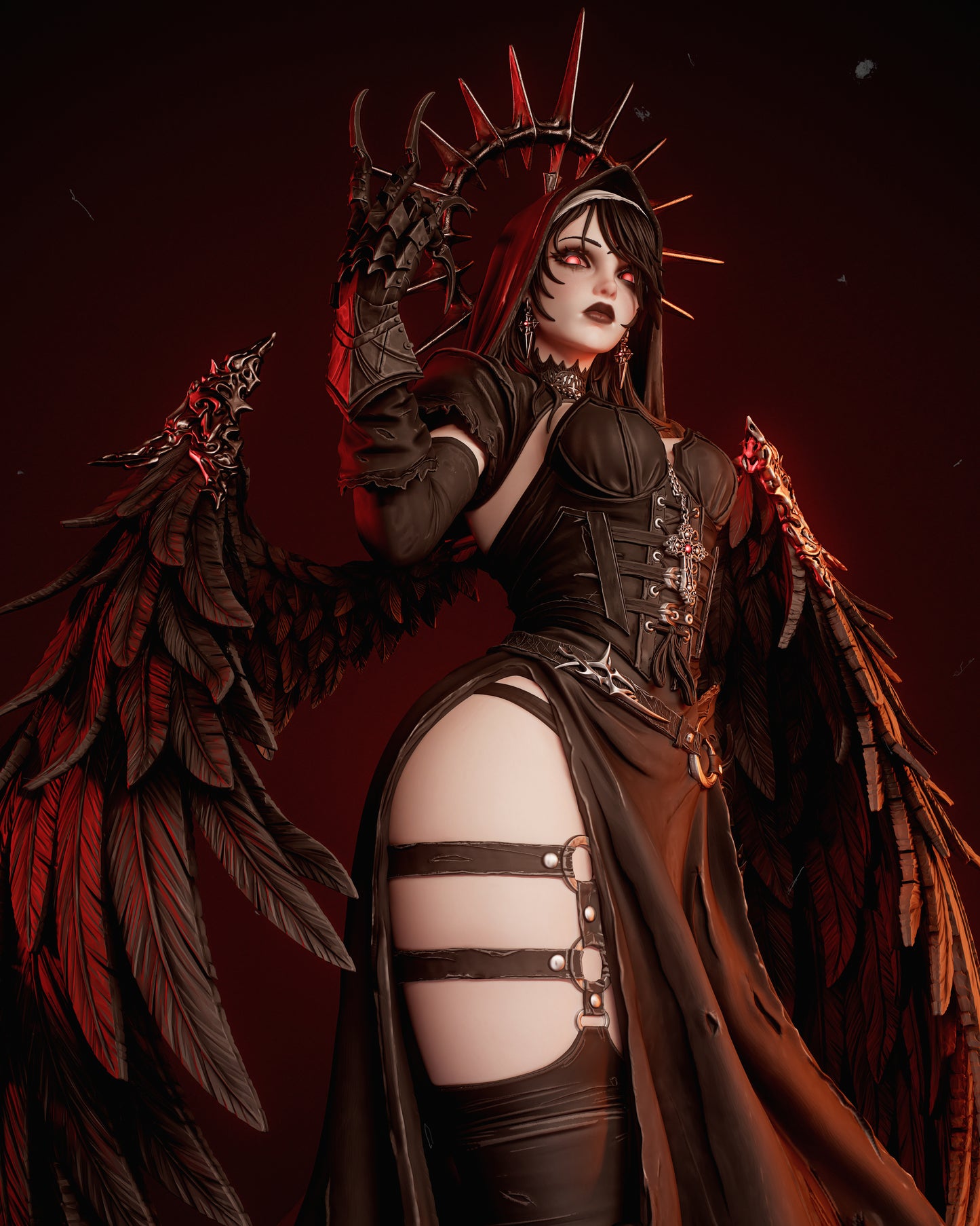 Corrupted nun resin horror figure