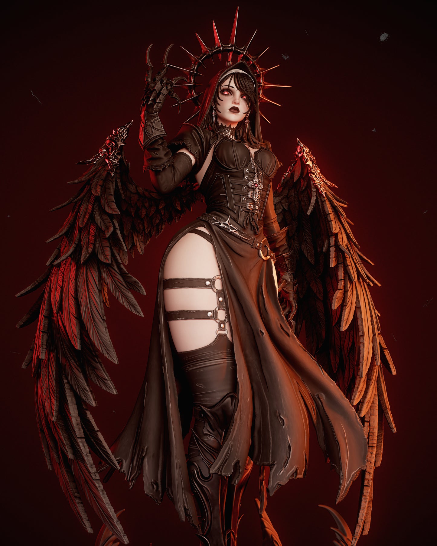 Dark religious themed statue